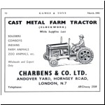 Games & Toys advert for the clockwork tractor